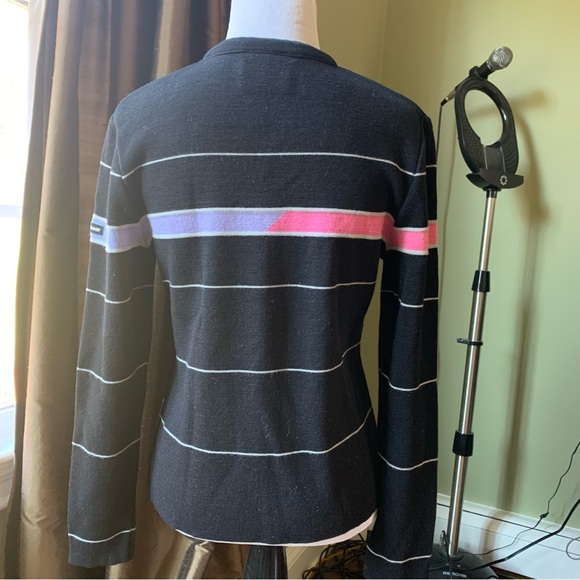 Vintage Lido Sports Ski Sweater Womens 100% Wool Size L (or M) in Black EUC - Picture 2 of 5